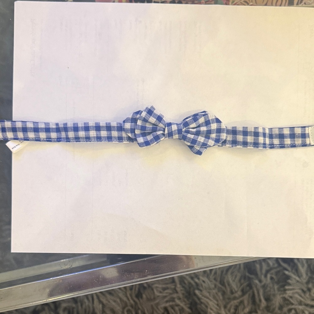 Blue Gingham Bow Tie for Kids